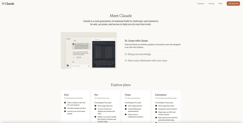 Overview of Claude, a modern AI assistant from Anthropic with text and code generation features